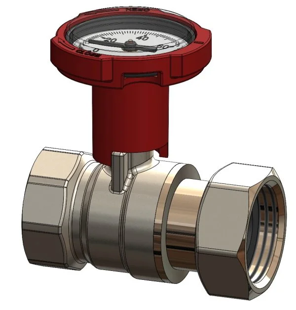 Kuglrhane med omløber og termometer 1"